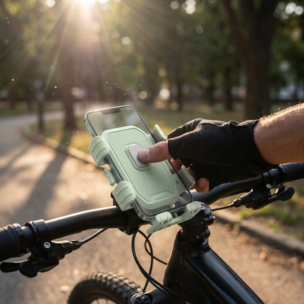 Mobilhållare för Cykel – Stötdämpande med 360° Rotation