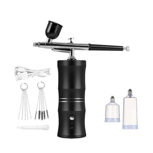 Airbrushkit med kompressor, rengöringsborstar och slang