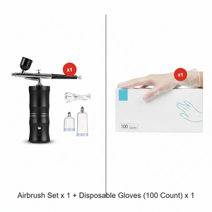 Airbrushset med kompressor plus förpackning engångshandskar 100 st